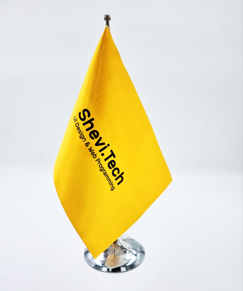 نمونه کار طراحی و چاپ پرچم رومیزی برای شرکت شوی